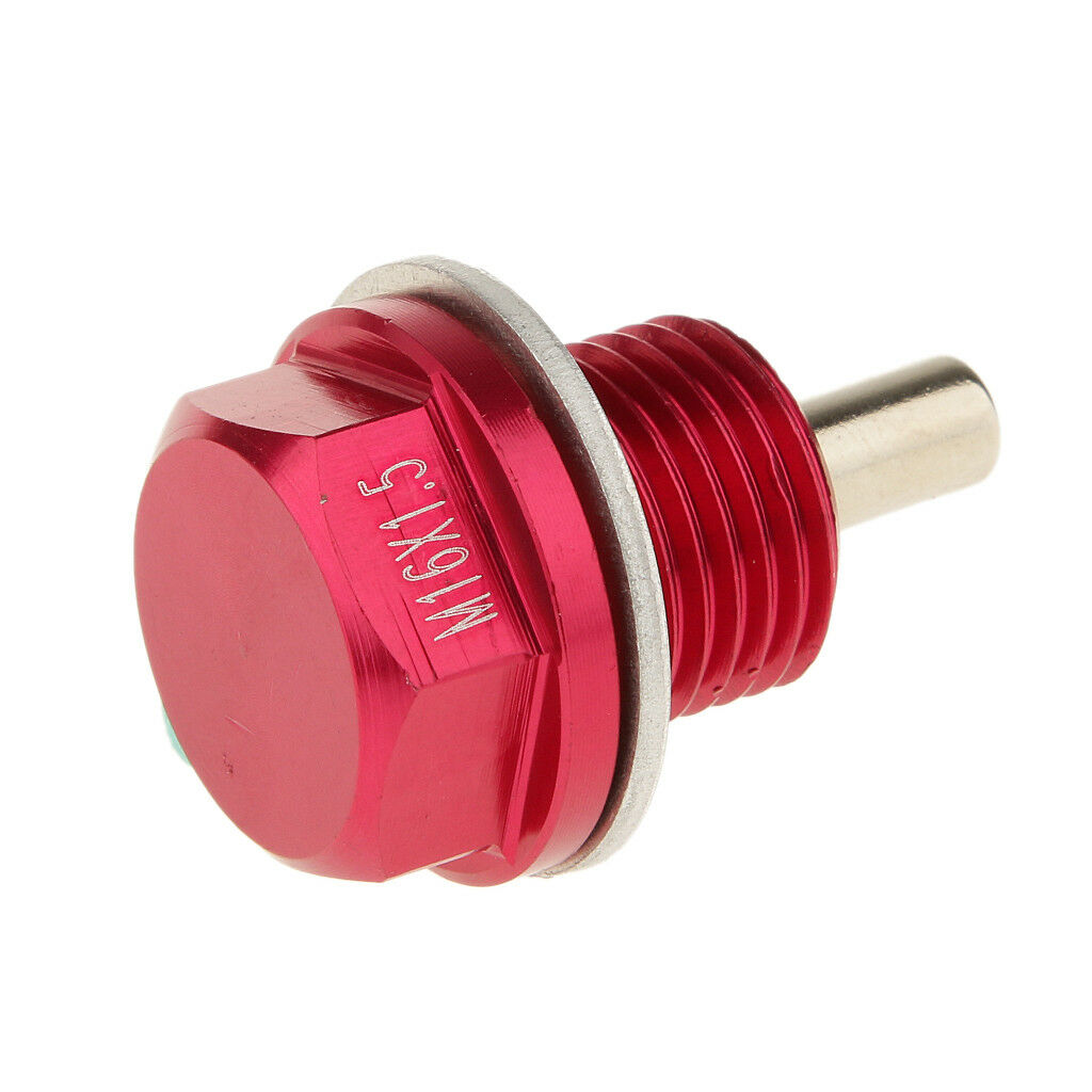 M16X1.5 Anodized Magnetic Engine Oil Pan Drain Bolt Plug fits  Red