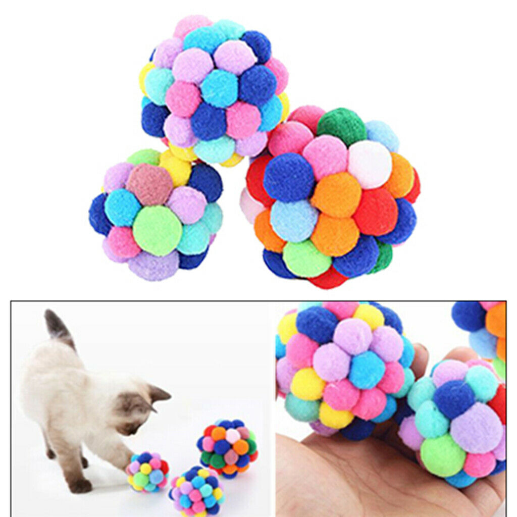 Cat Cat Ball Toys Assorted Color Pet Catch Exercise Chew Chaser S