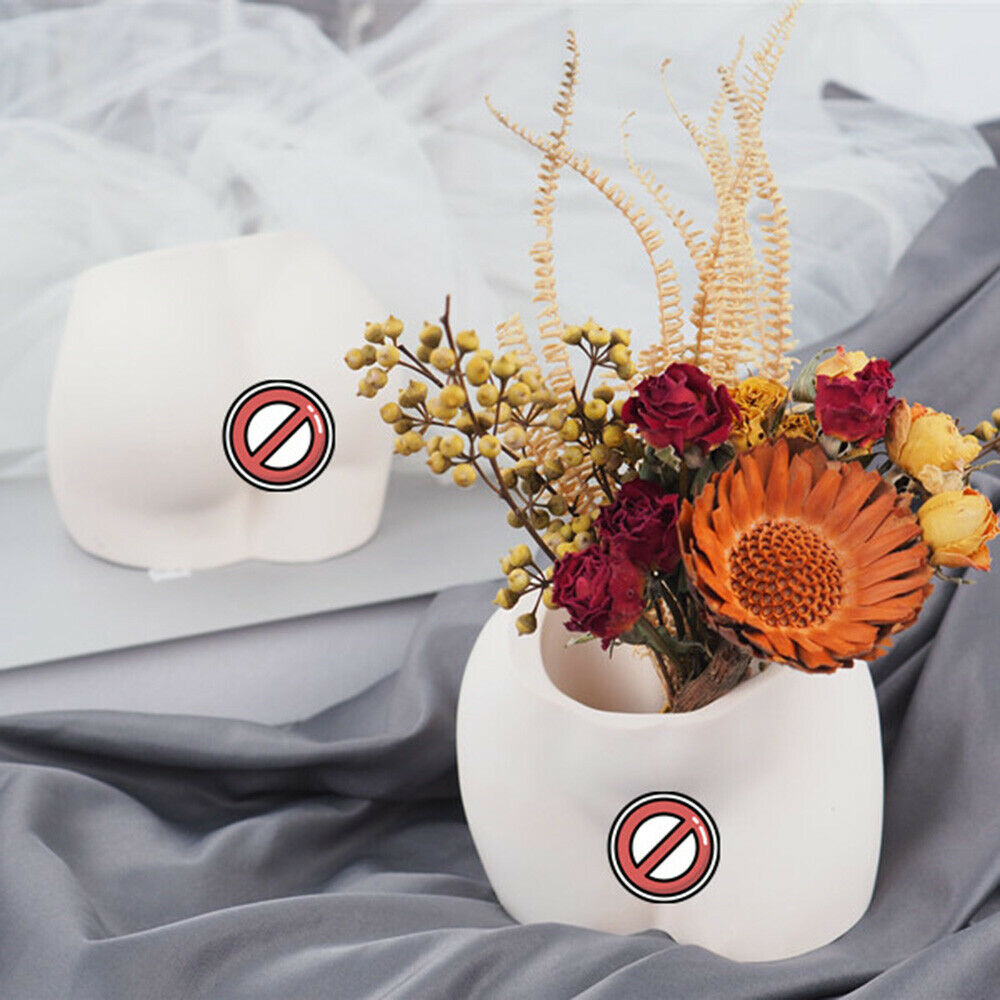 Hip Silicone Mold Concrete Flowerpot Ass Shape Cement Vase Pen Holder Art DIY
