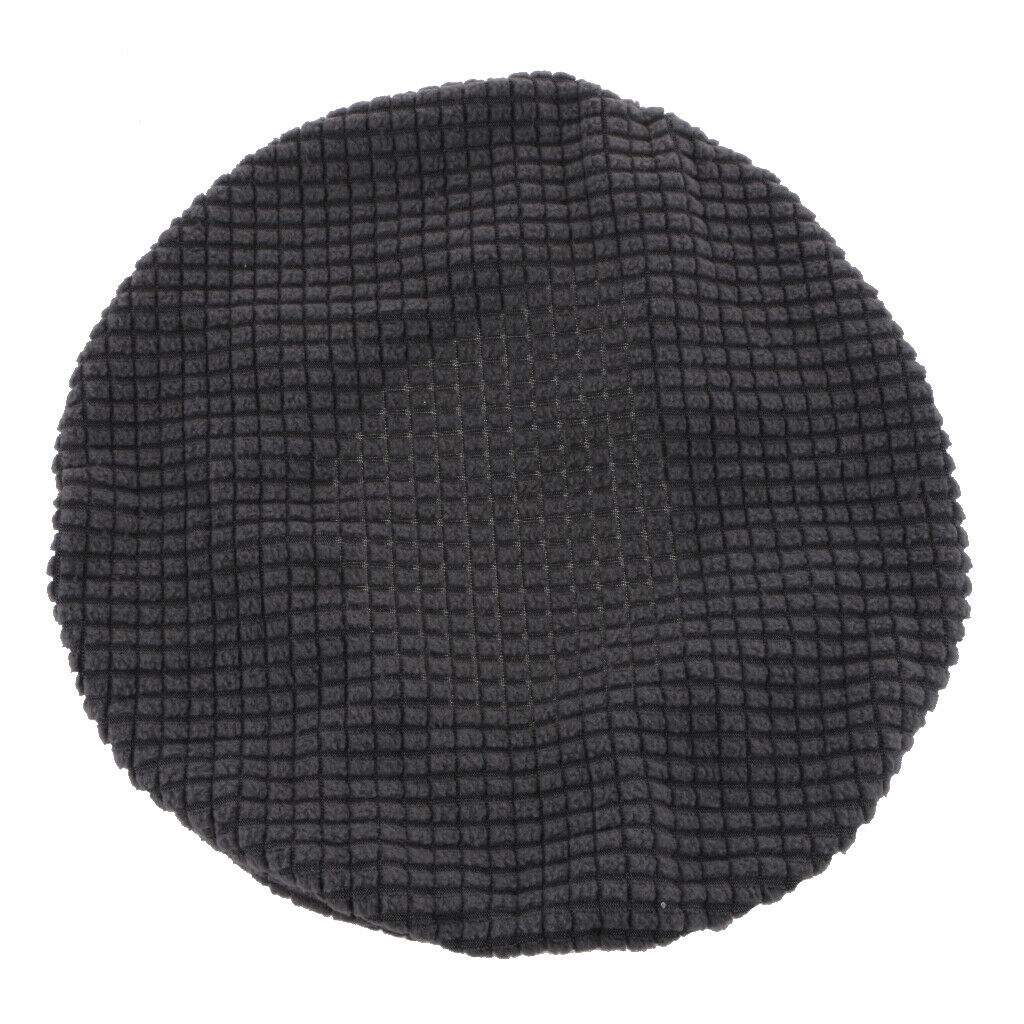4X Stretchy Round Bar Stool Cover Chair Seat Cushion Fits 30-38cm Deep Grey