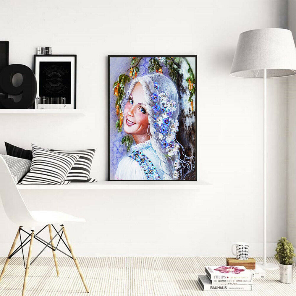 Smile Girl Part Drill Diamond Painting Home Decor DIY Mosaic Kit Picture @