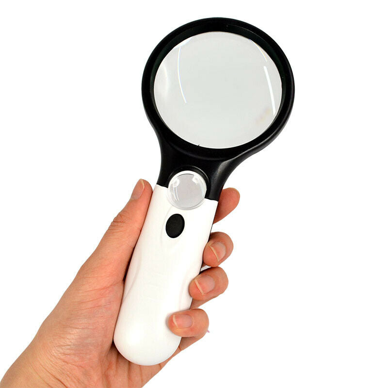 3 LED Light 40X/5X Handheld Jewelry Magnifier Reading Magnifying Glass Loupe