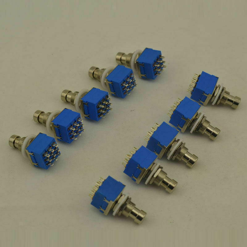 10pcs 9-pin Electric Bass Guitar Effects Stomp Switch Footswitch Blue