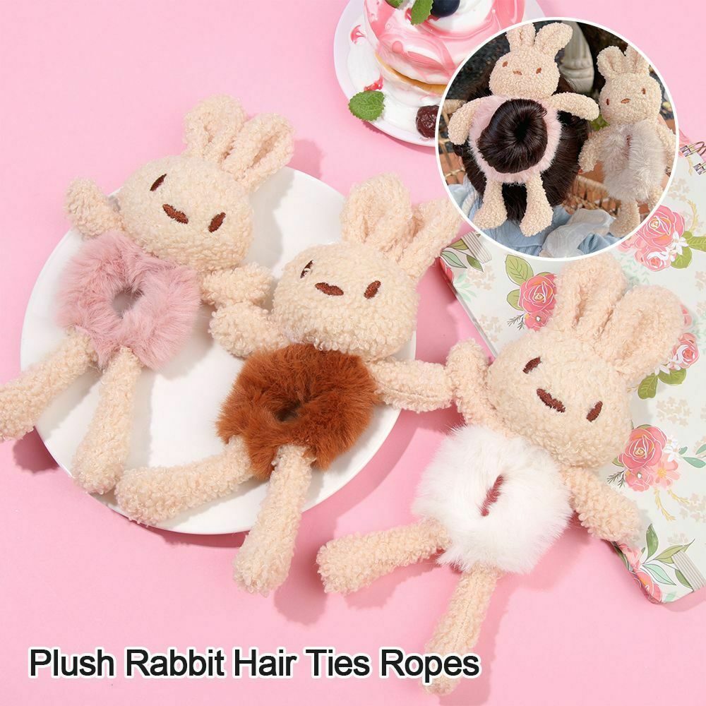 Decorate Scrunchie Cute Plush HairBands Rabbit Hair Ties HairHoop Headband