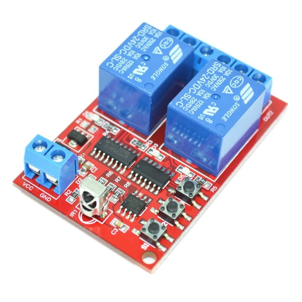 2 Channel Infrared Receiver IR Relay Driver Board Module Remote Control 24V