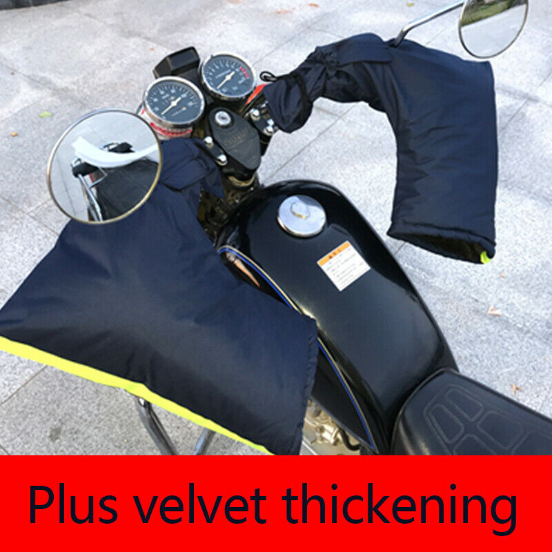 Motorcycle ATV Handlebar Gloves Hand Muff Cycling Winter Thermal Warm Mitt Black