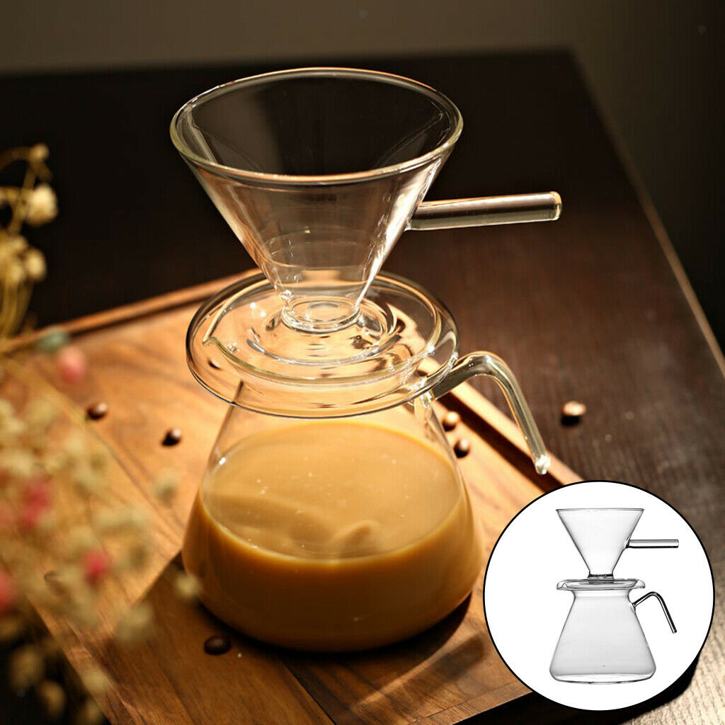 600ml Capacity Pour Over Coffee Maker Glass Hand Drip Brewer Coffee Pot for Home