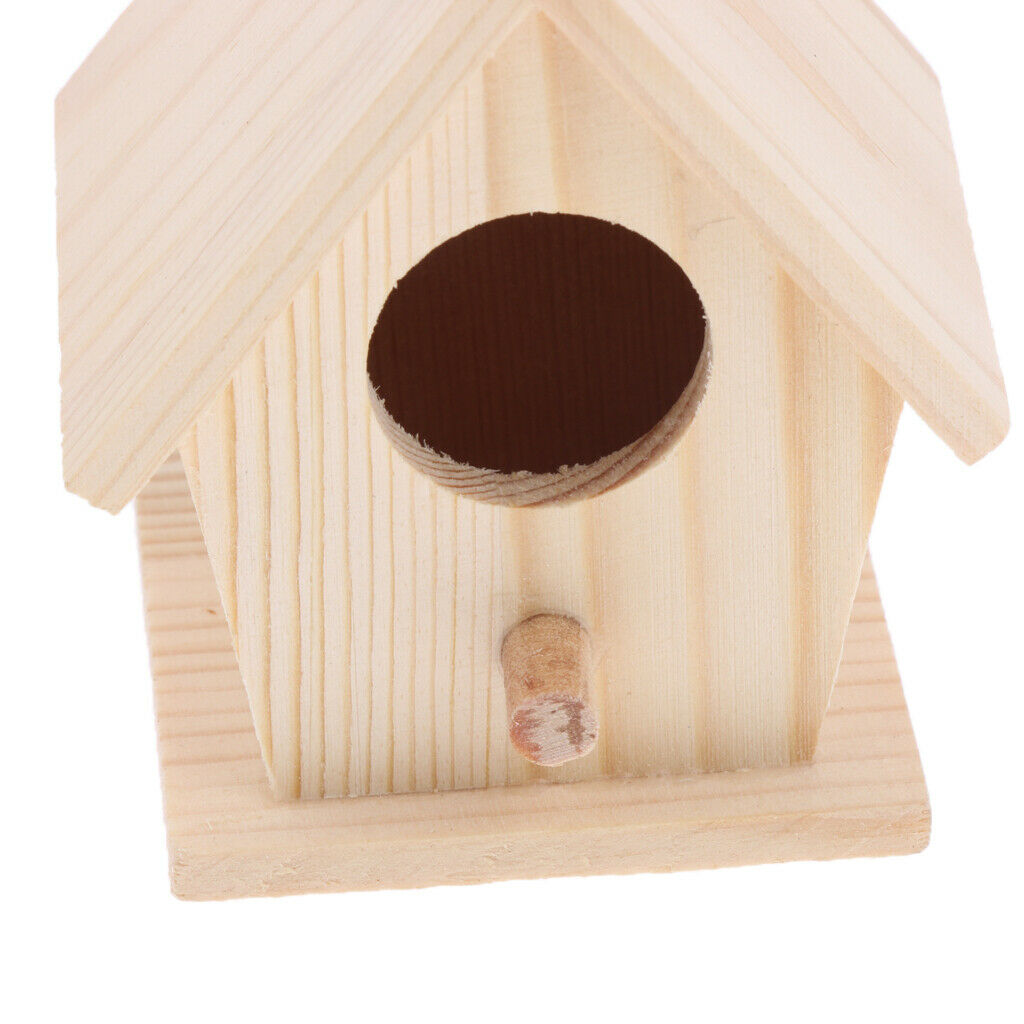 Wood Birdhouse Craft Decorative Cage Bird House Attracts Parakeet Cockatiel