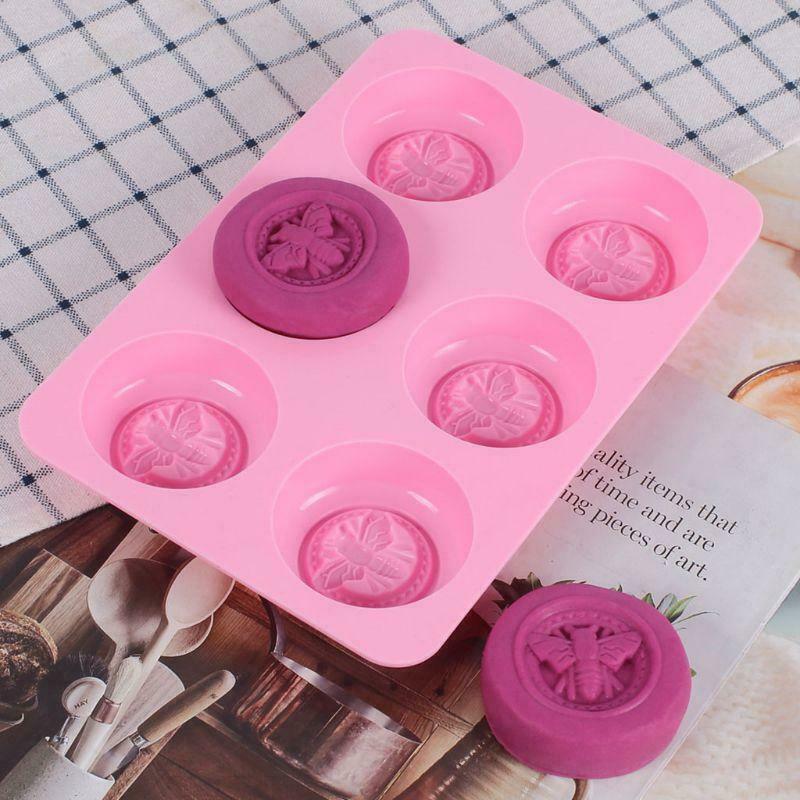 6 Cell Bee Honeycomb Shape Silicone Soap Mold Handmade Soap Molds Craft Art DIY