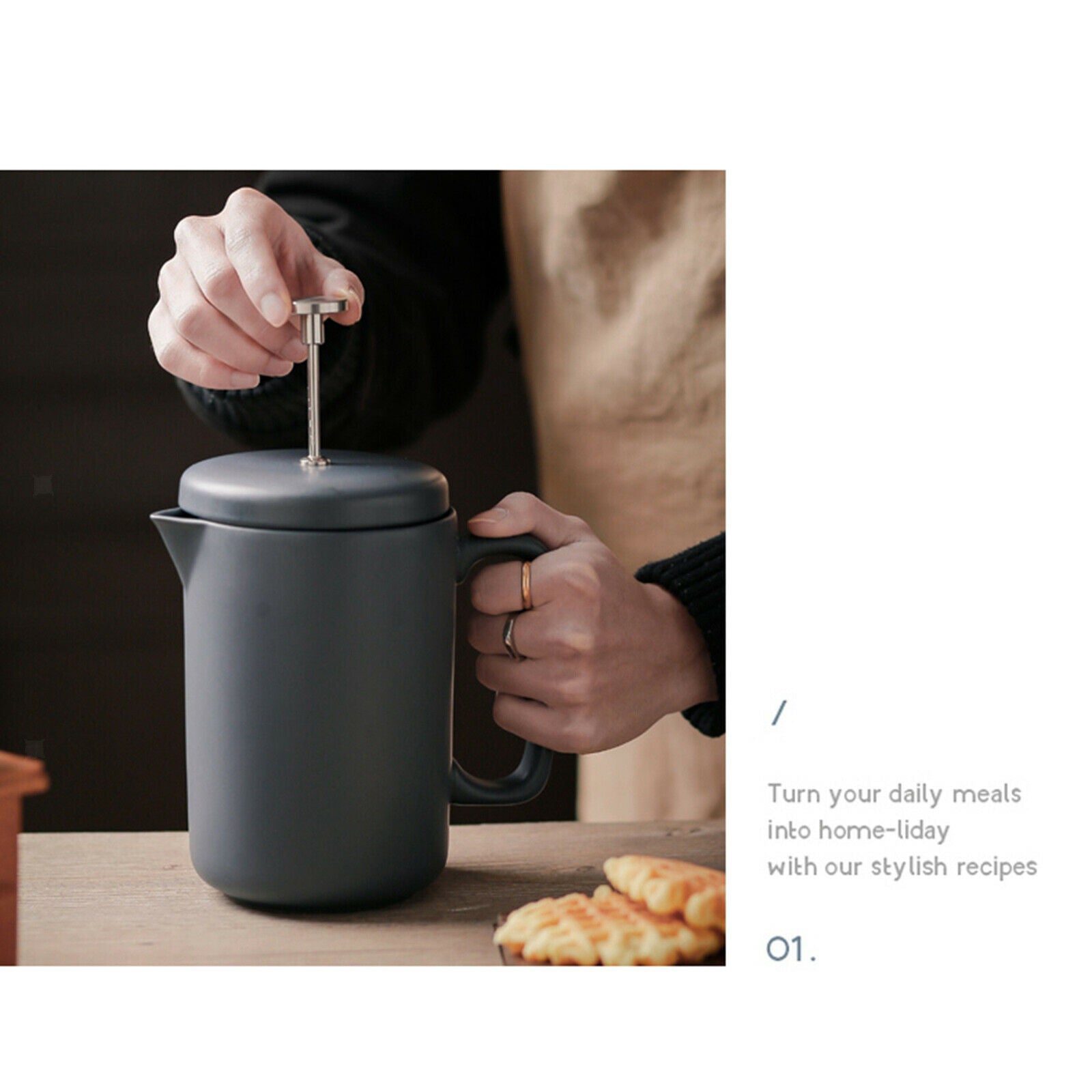 French Press Coffee Maker for Good Coffee and Tea Office Camping Rust-Free