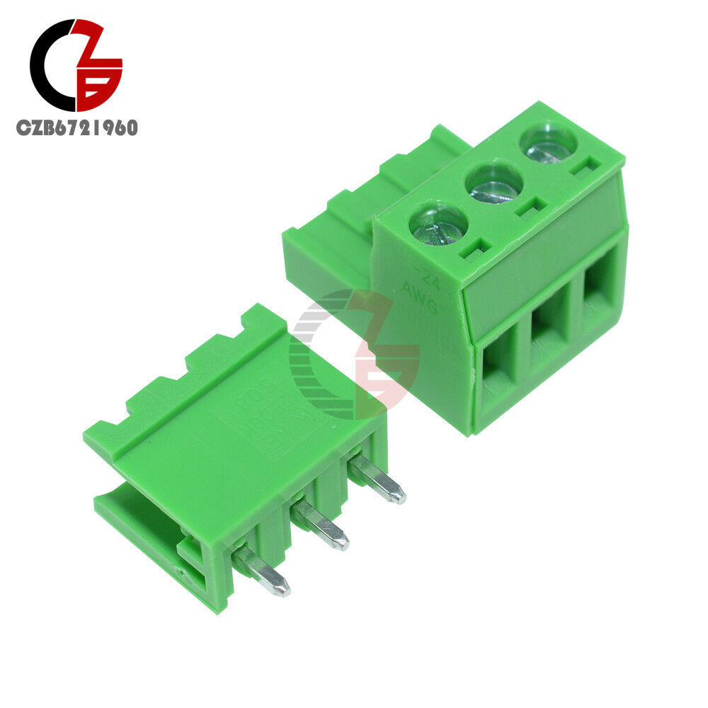 5PCS 5.08mm Pitch KF-3P KF2EDGK 3 Pin Plug-in Right Angle Terminal Connector