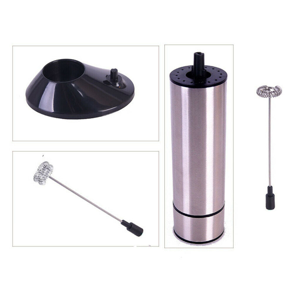 Double Spring Whisk Electric Milk Frother Kitchen Mixer Hand Milk Foamer