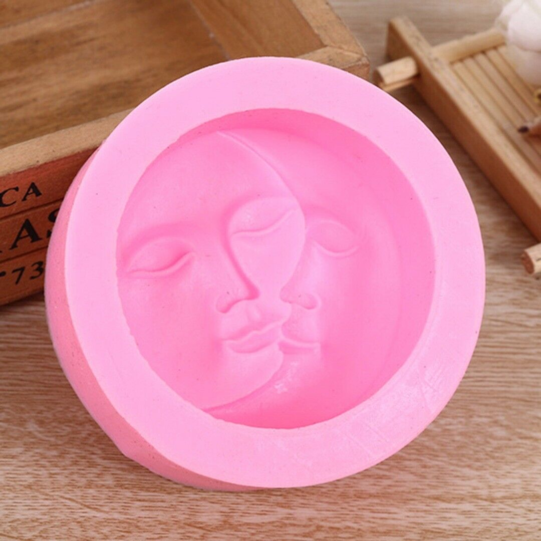 Silicone Sugarcraft Baking Sun Moon Face Cake Chocolate Mould Fondant Soap Mold