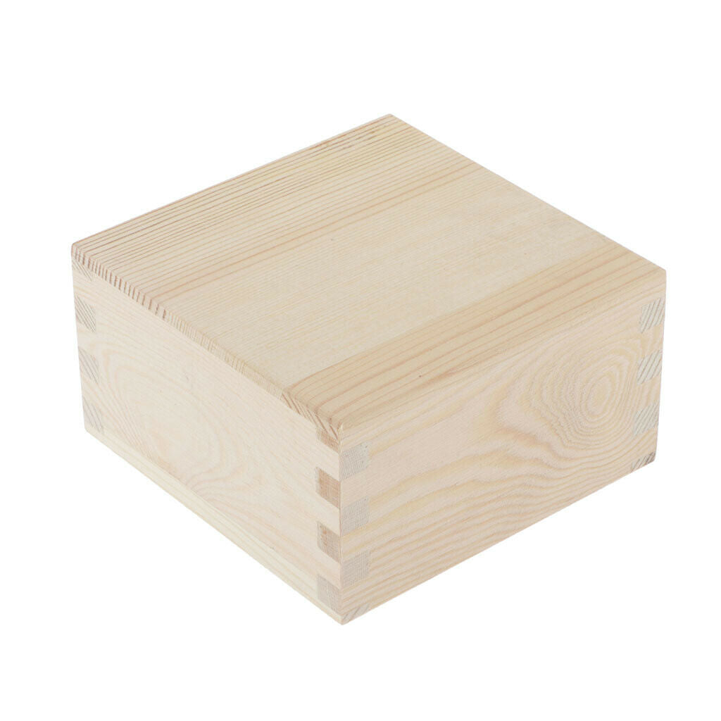 Natural Wood Square Storage Case Necklace Organizer Jewelry Holder Accessory