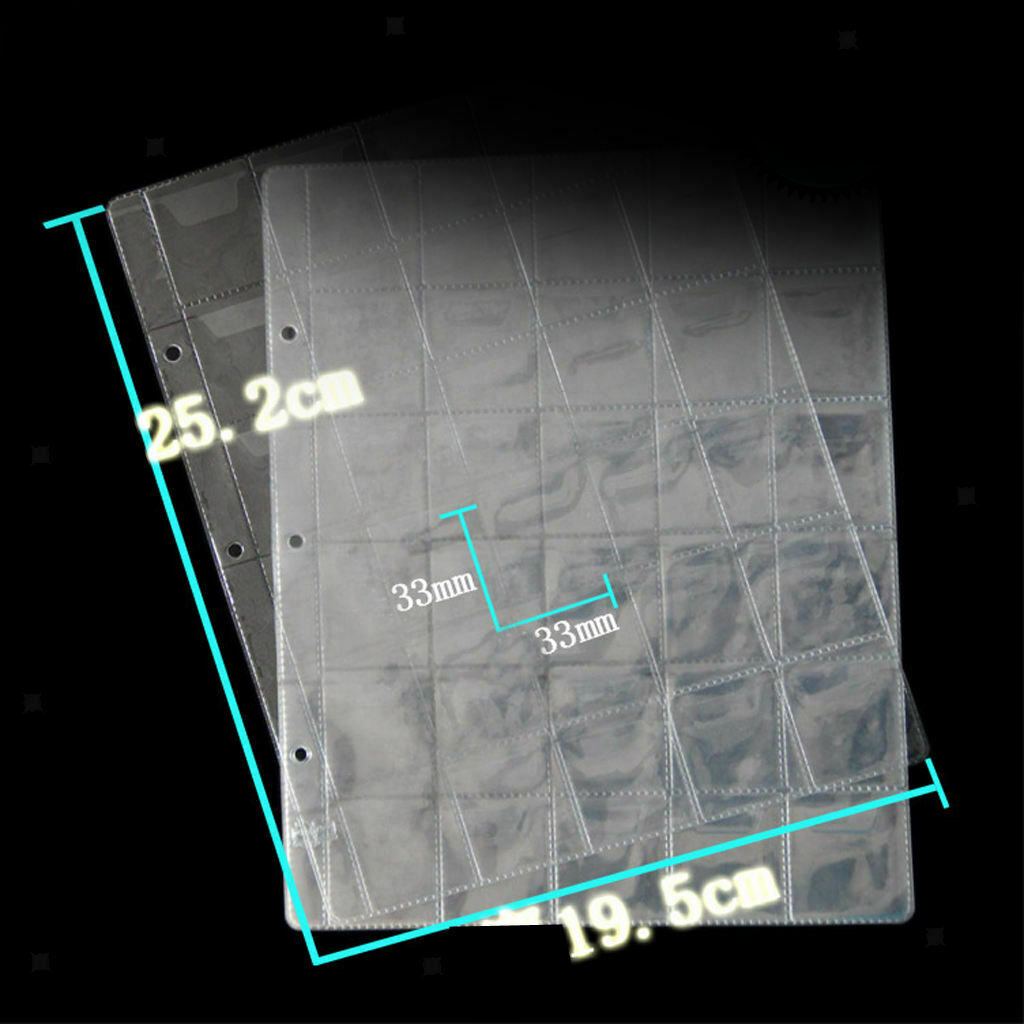 20x 30 Pockets Coin Holders Collection Money Album Binder Pages Sheets