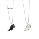 2 Pcs/Set Cute Pendant Gift Dinosaur Necklace For Women Men Couples Matching
