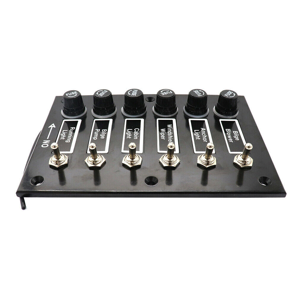 Boat Rocker Switch Panel 6 Gang Waterproof Circuit Breaker Marine Caravans