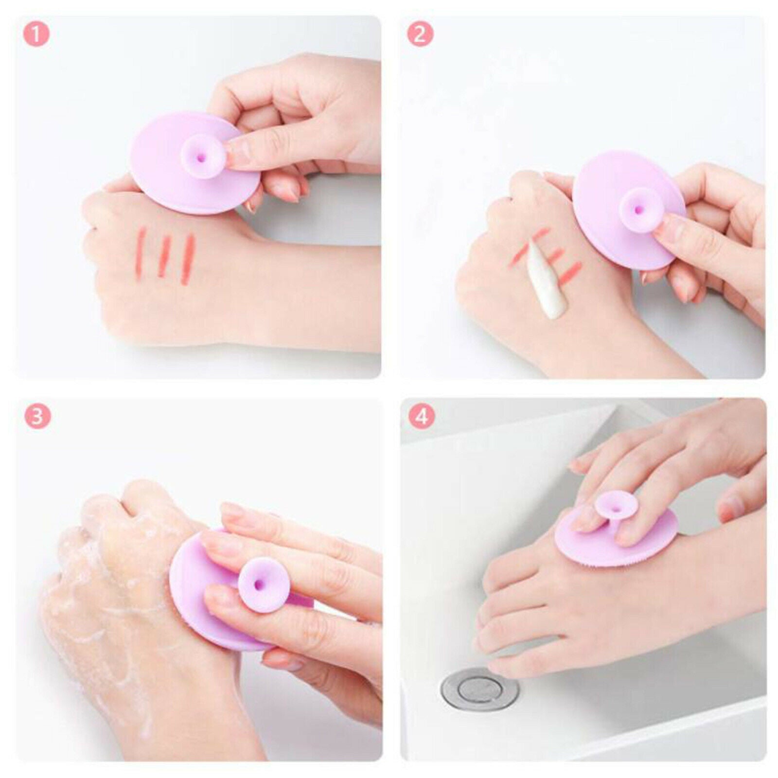 5Pcs Silicone Lip Brush with 2Pcs Facial Brushes for Fuller Lip Appearance