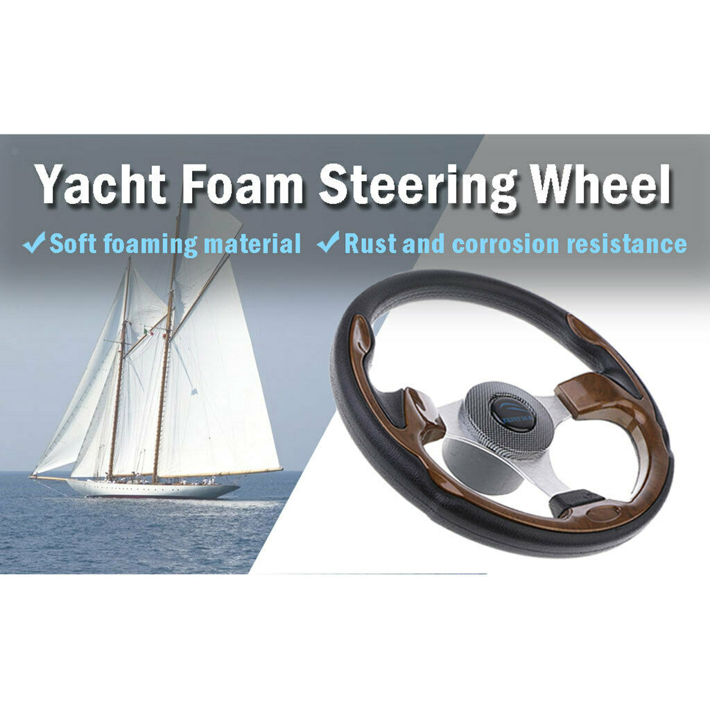 Rustproof Steering Wheel Aluminum 12.6" 3/4" Marine Boats Sport Wheel & Hub