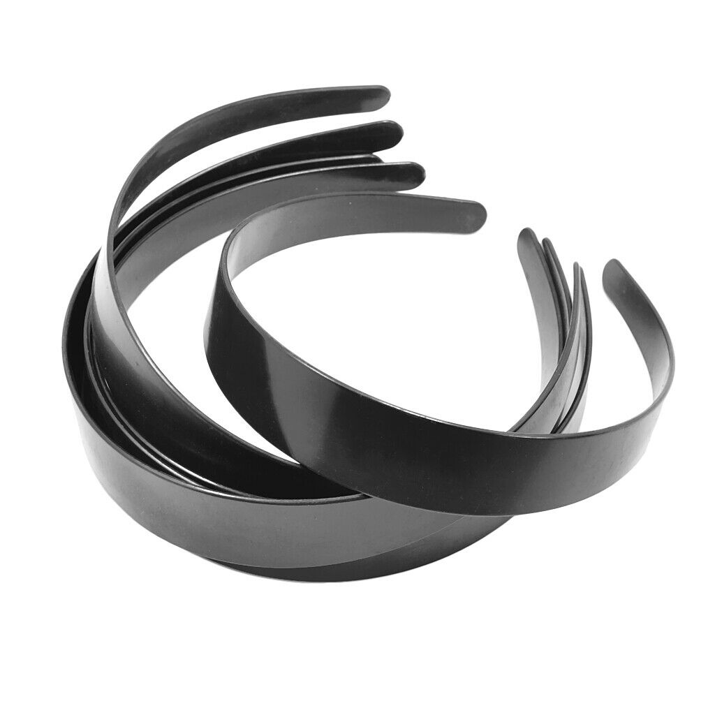 5pcs DIY Plain Plastic Hair Band 3cm Wide Headband Hoop Hair Accessories Black
