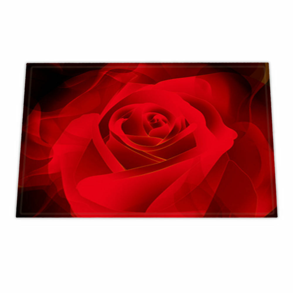 Red Rose Bath Mat non-Slip Bathroom Door Shower Toilet Rug Carpet Washable