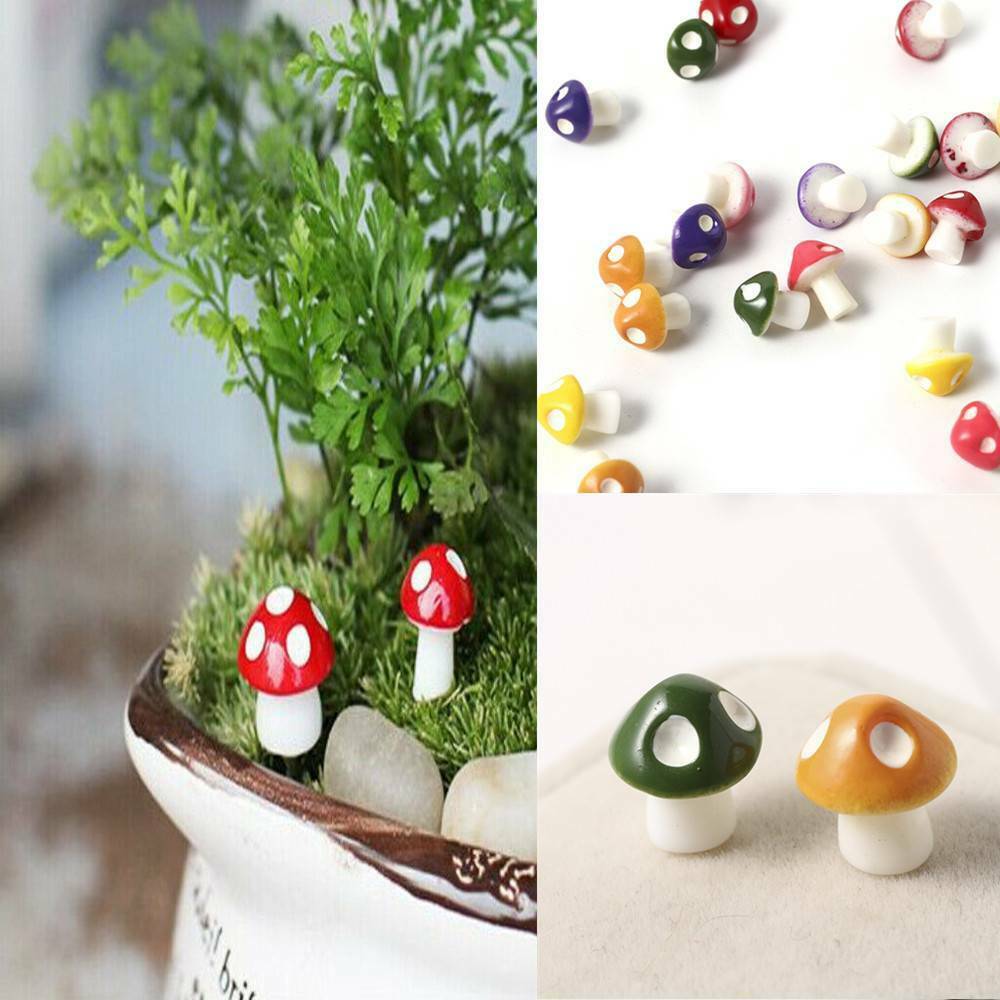 Lots 20x Ornament Plant Pots Mini Mushroom Fairy Garden Decoration Accessories