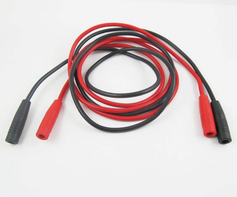 1 pair Dual Banana Jack Copper Silicon Test Cable Banana Female to Female 1M