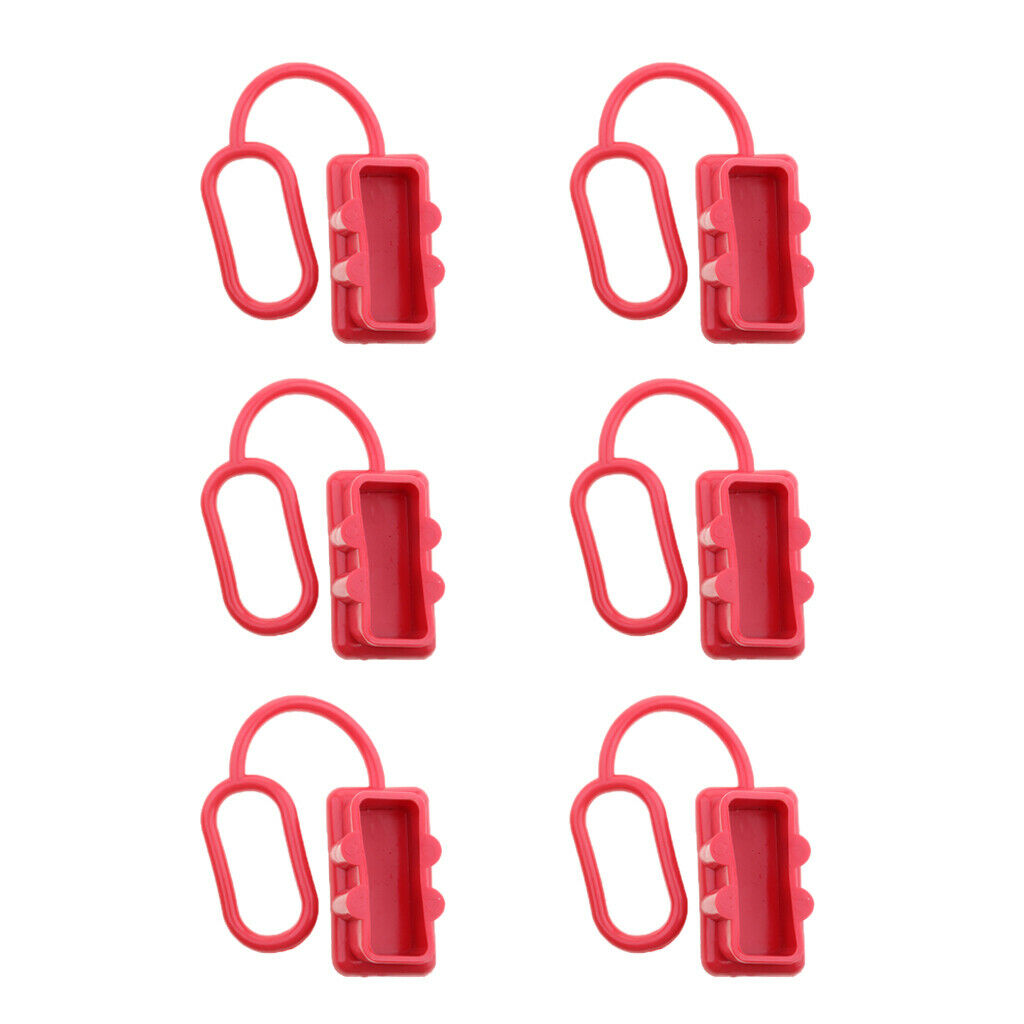 6 Pcs Dustproof Dust Cover End Caps for 175A Plug Connector Red Rubber