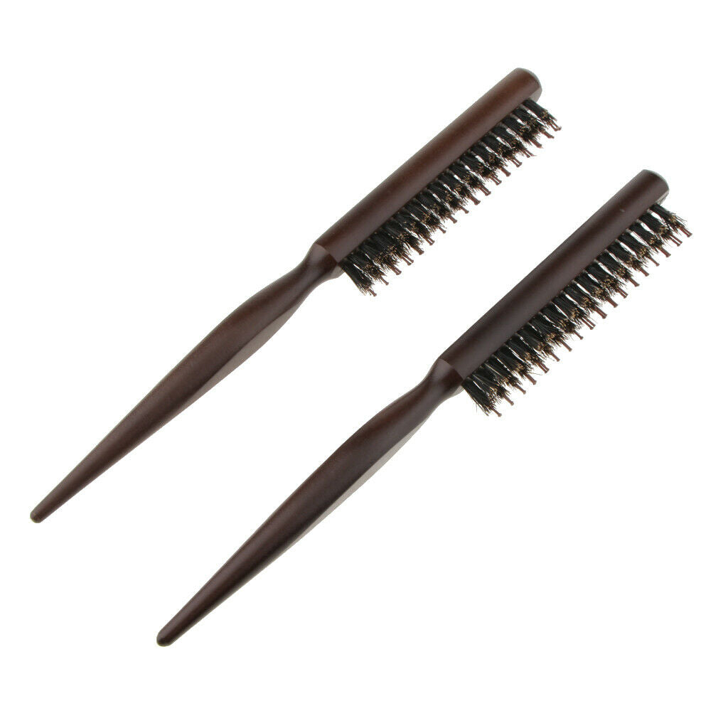 6 Pieces Wood Comb 3 Rows 24cm, Professional Hairdressers Brush