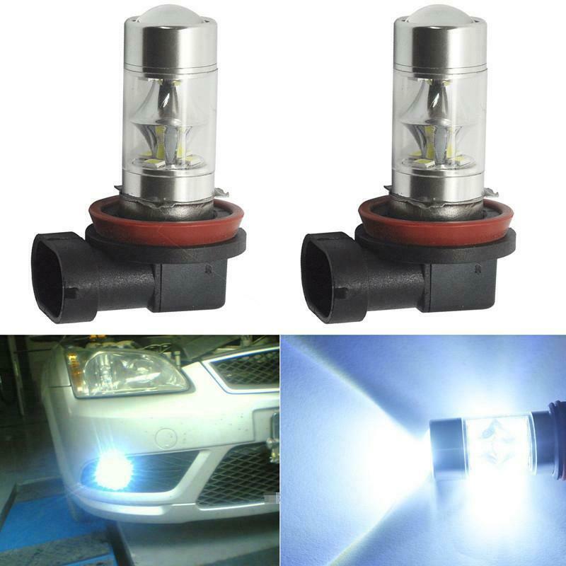 2pcs White H11 60W LED Bulbs High Power Fog Night Lights Running Driving DRL