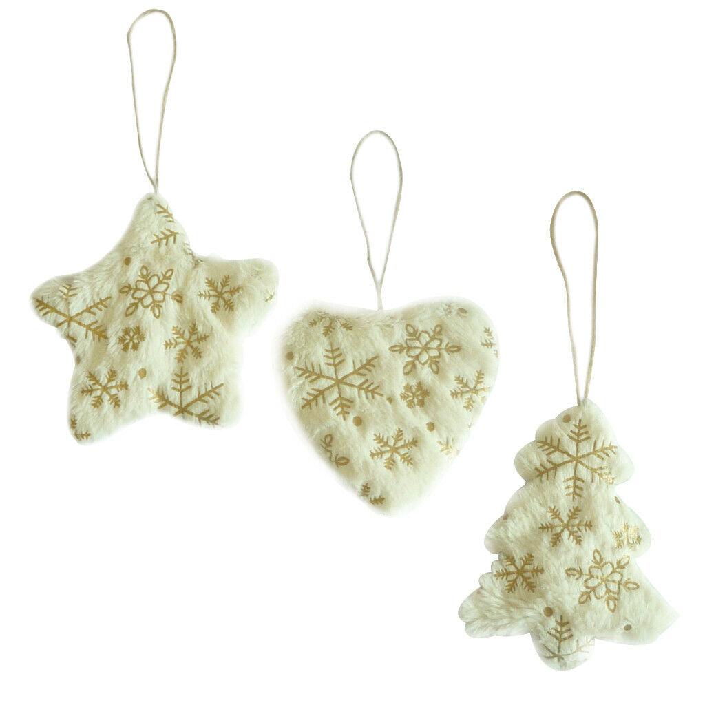 3/Set Christmas Tree Hanging Decorations Holiday Party Decor Heart/Tree/Star