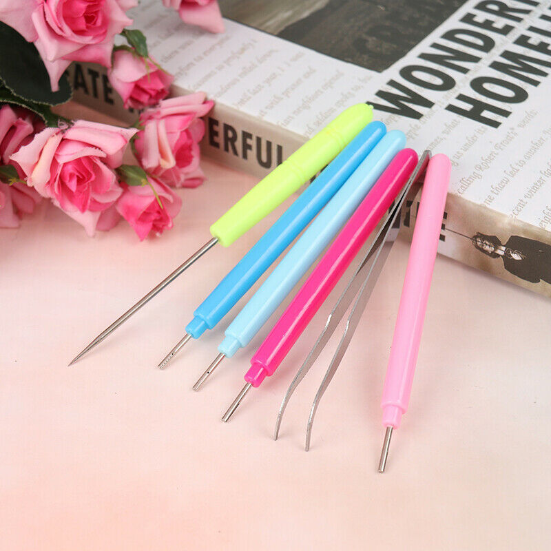 6Pcs Paper DIY Set Quilling Paper Tools Tweezer Needle Pins Slotted Pen T.l8