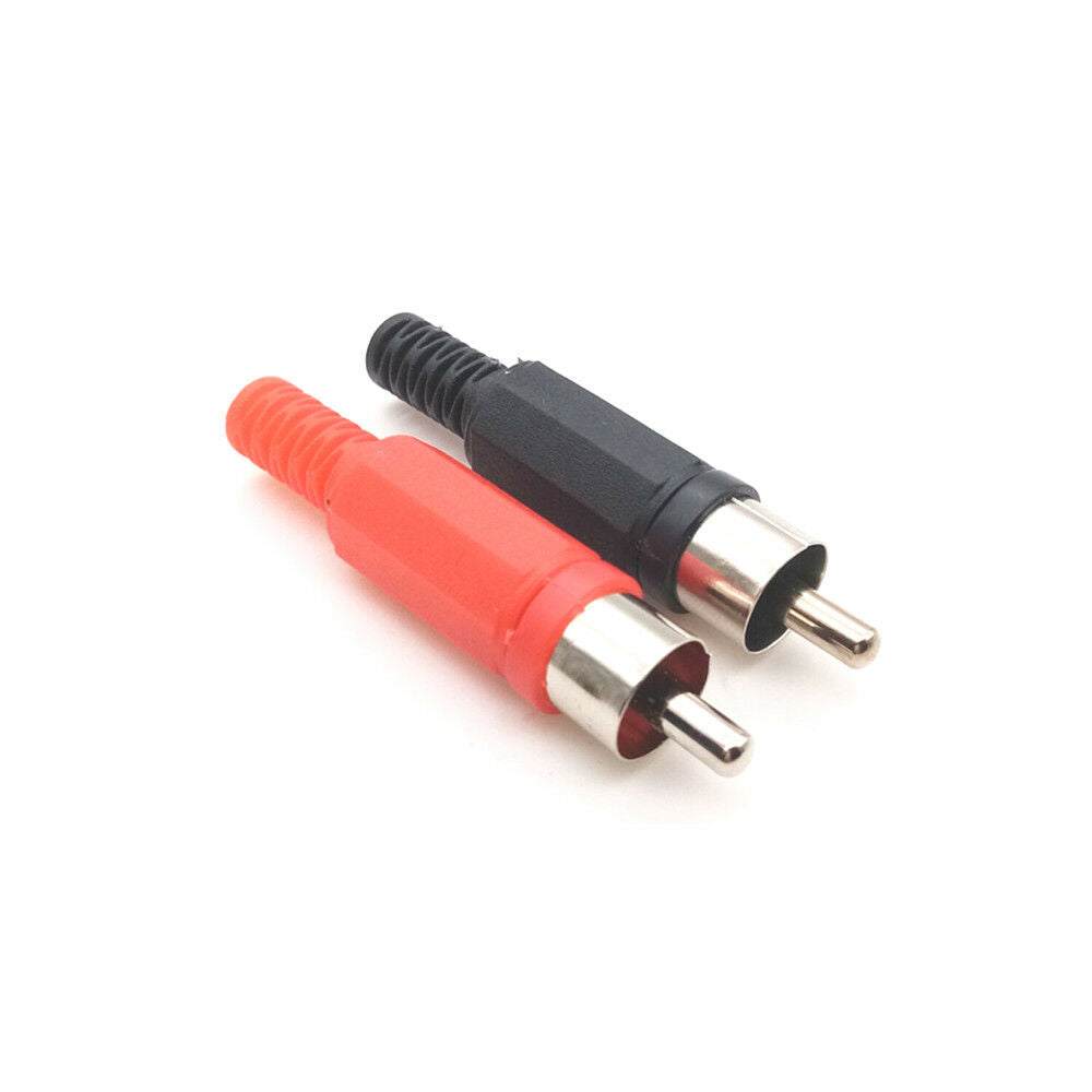 8X New Phono RCA AV Male Socket Solder Termination Adapter Black And Red Color