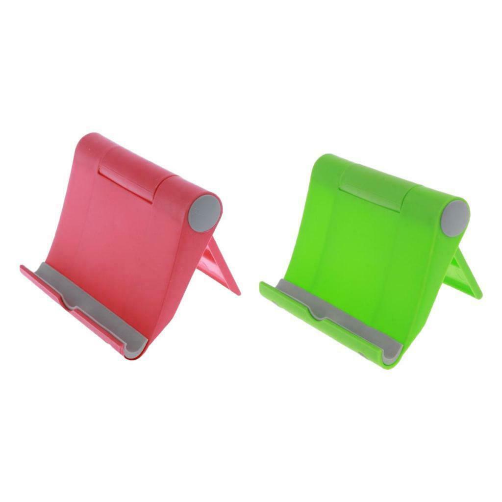 2Pack Folding Adjustable Bracket Cell Phone Desktop Stand Holder Red+Green