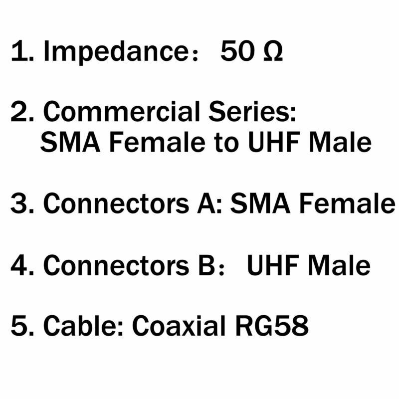 10x PL259 SMA Female to UHF Male RF Straight Pigtail Jumper RG58 Coax  50cm B5