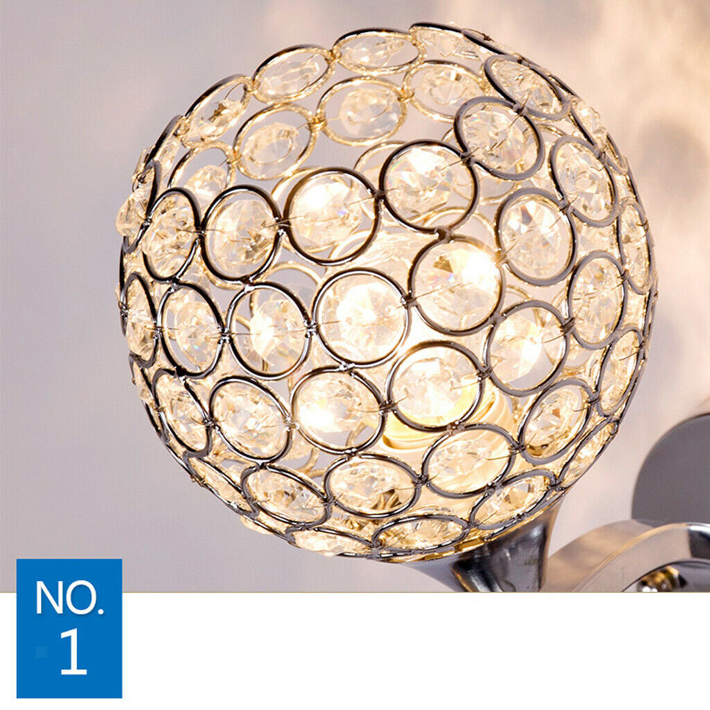European Crystal Wall Lamp Reading Sconce Light Indoor Loft Corridor Decor