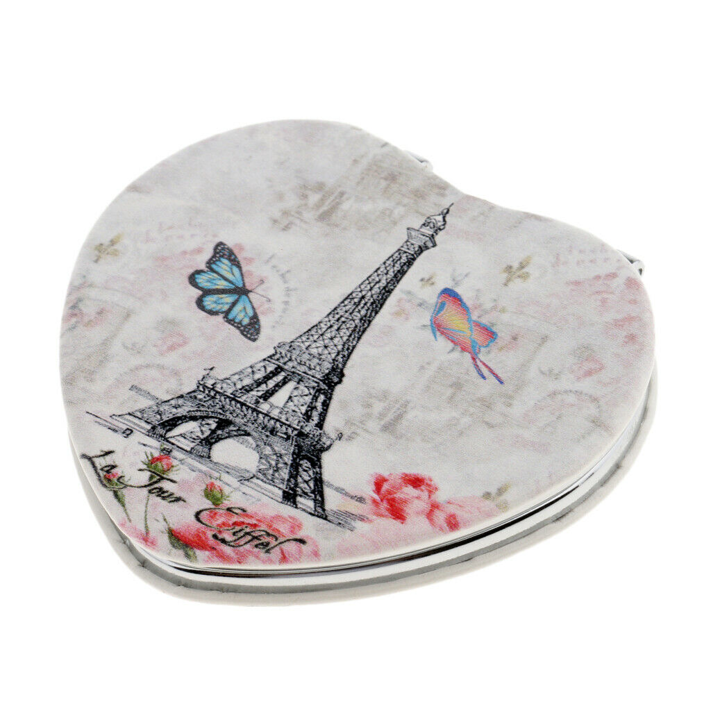 Mini Folding Double Sides Makeup Cosmetic Mirror Compact Pocket Random Heart