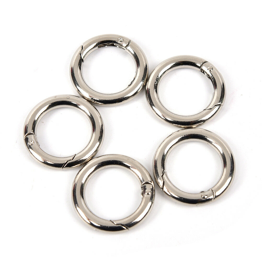 5pcs circle metal carabiner hook snap round clip hook keychain outdoor ha.l8