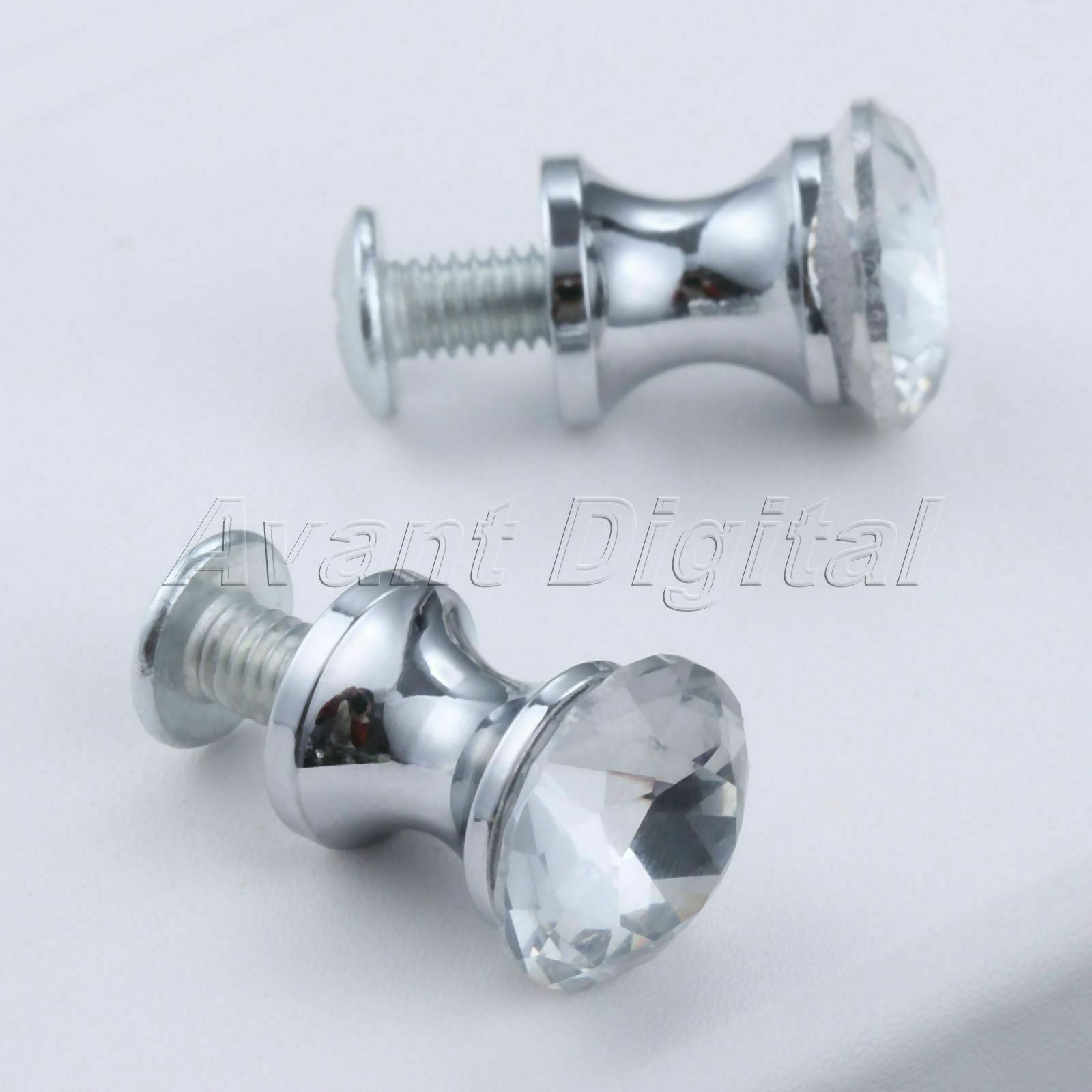 5Pcs Clear Diamond Shape Drawer Cabinet Crystal Glass Handles Door Pull Knobs