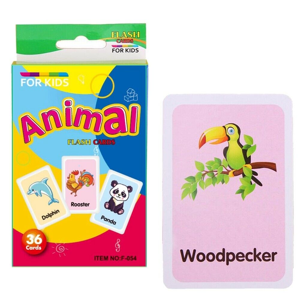 Color Shape &Animal Preschool Flashcards for Kids Letter Word Recognition,