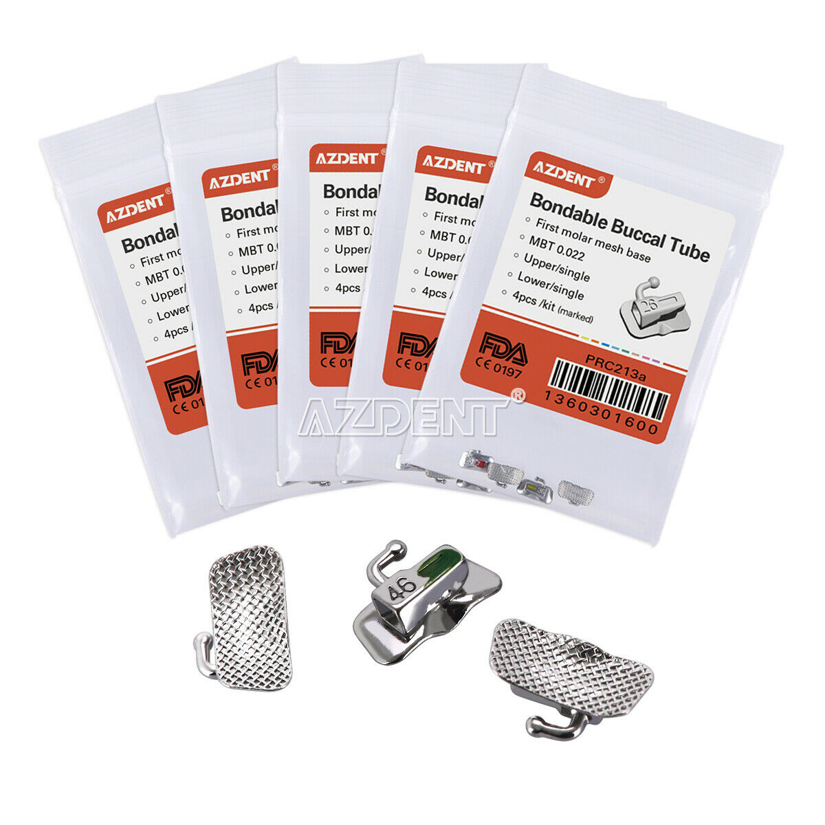 50 Kits Dental Orthodontics Bondable Buccal Tubes 1st Molar MBT 022 Non-Conv