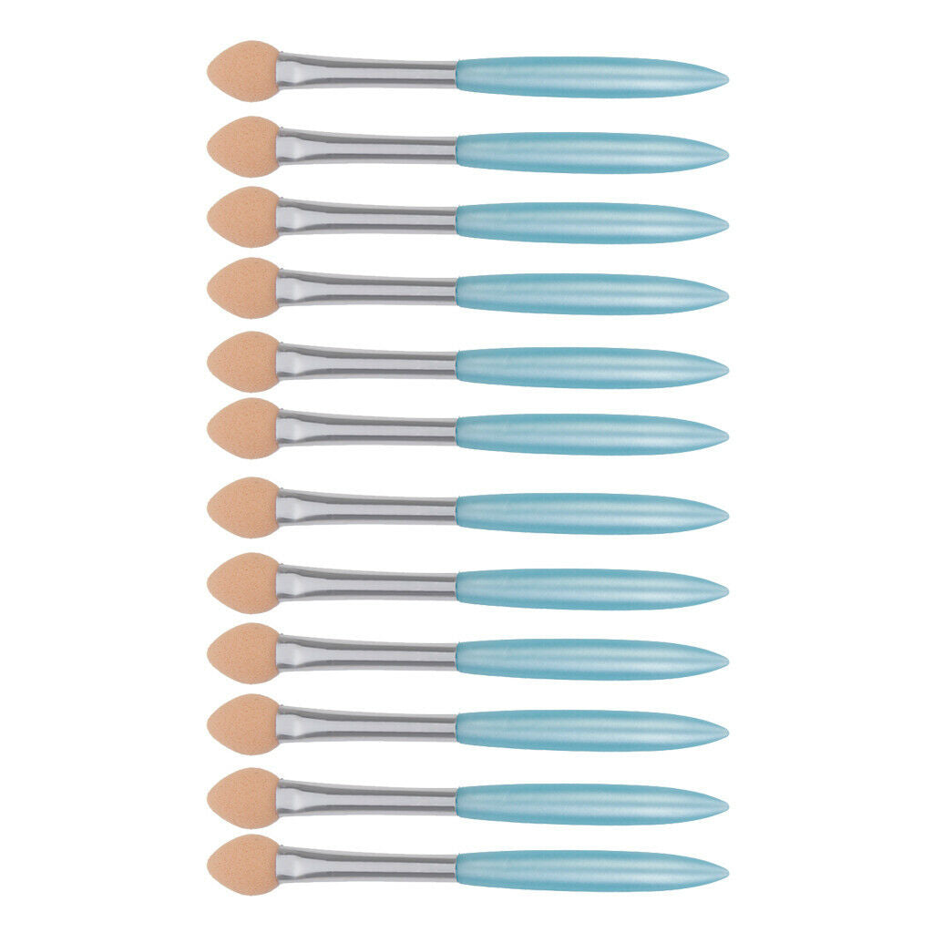 12 Pieces Double Sided Oval Tipped Eyeshadow Eyebrow Brushes Applicators Set