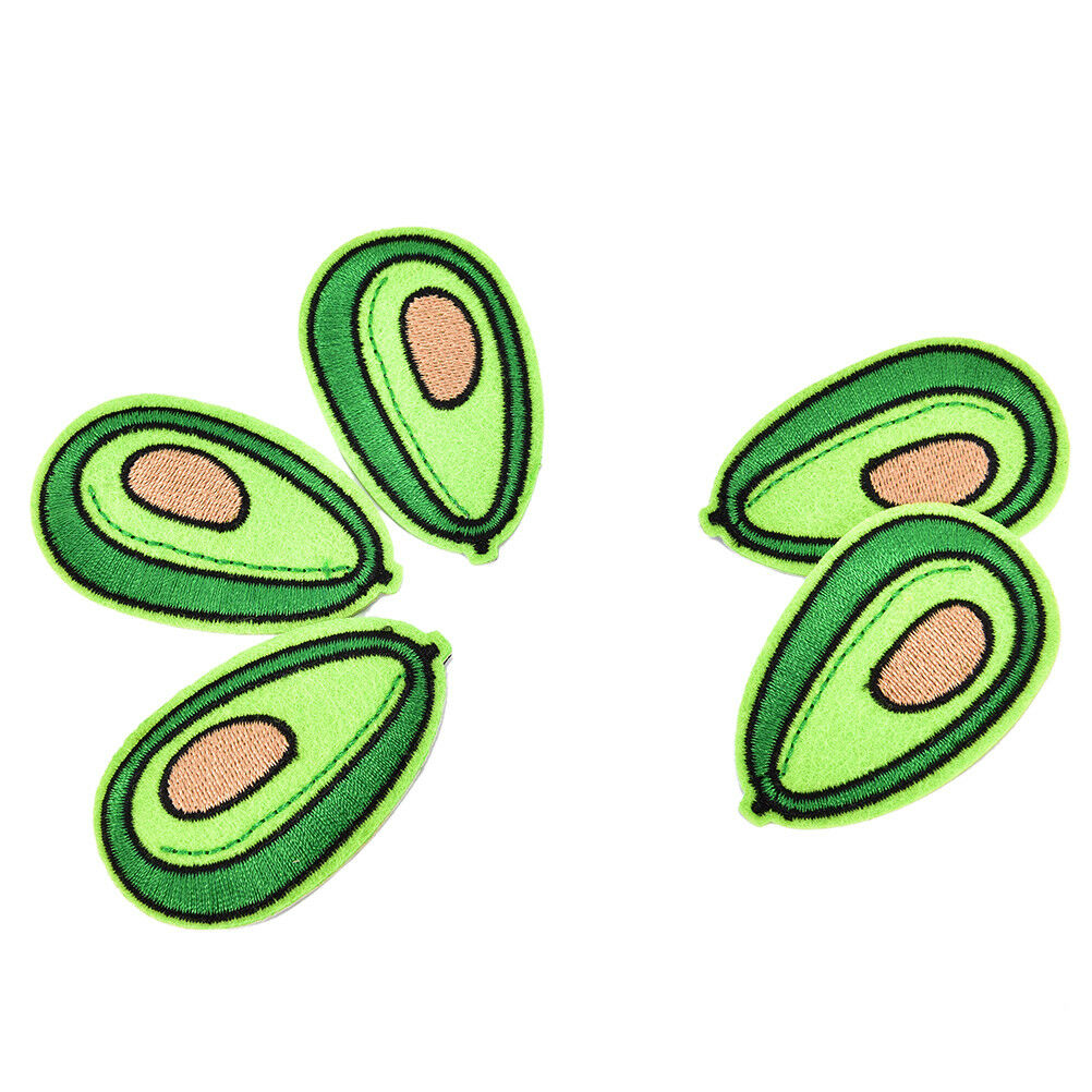 10 pcs avocado patches badge for clothing iron embroidered patch applique .l8