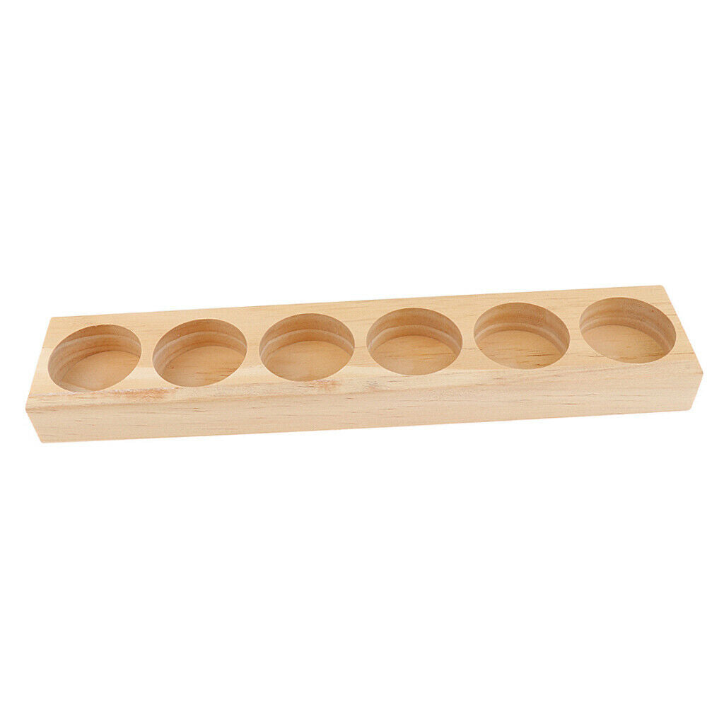 6 Slots Wood Perfume Essential Oil Display Storage Organizer Rack Stand Holder