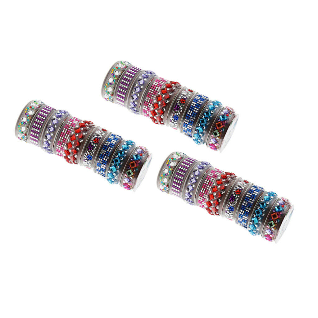 18 Rolls Shiny Rhinestone Stickers Diamante Gem Tape Diy Arts Scrapbooking