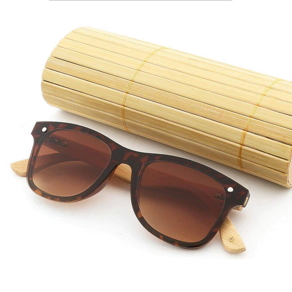 Bamboo Wood Legs Sunglasses Fashion Eyeglasses Eyewear for Women Men Tea
