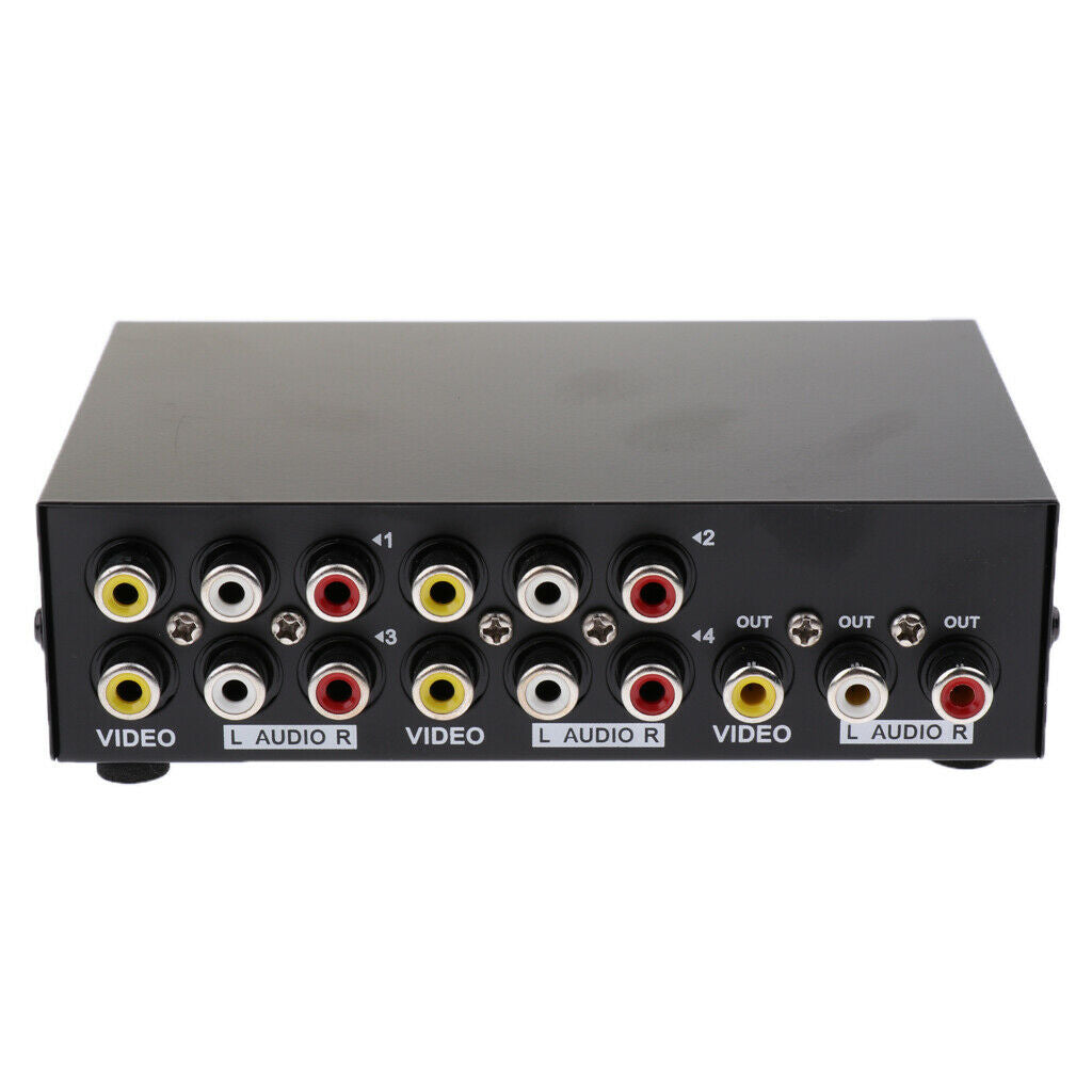 1 to 4 Port RCA Video Audio AV Switcher Selector 4-Way TV DVD Splitter Box -