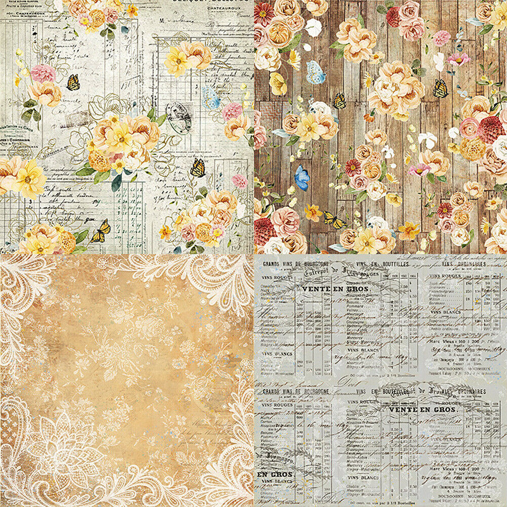 12pcs 6'' Flower Paper Pad Scrapbooking Album Journal Stationery Card Decor DIY