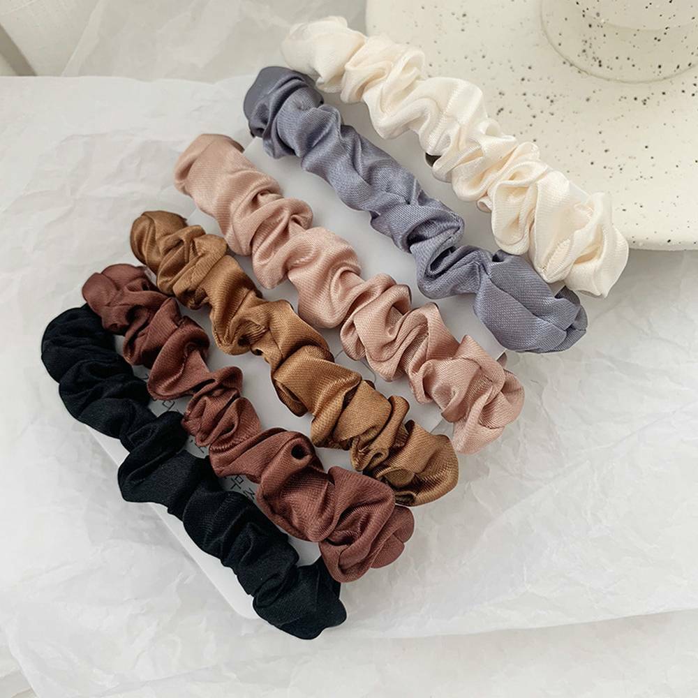 6PCS Fashion Hair Bands Silk Satin Scrunchie Hair Ties Ponytail Holder Ropes AU