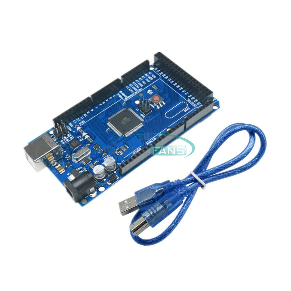 2PCS ATMEGA2560-16AU ATMEGA16U2 Board Module + USB Cable For MEGA 2560 R3